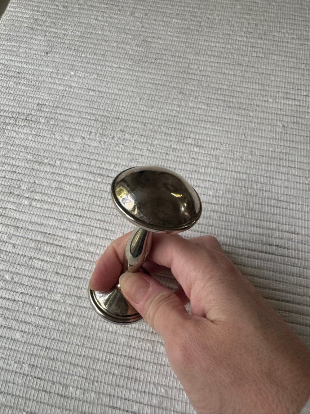 Vintage Silverplate Baby Rattle — Classic Barbell / Dumbbell Keepsake - Picture 3 of 6